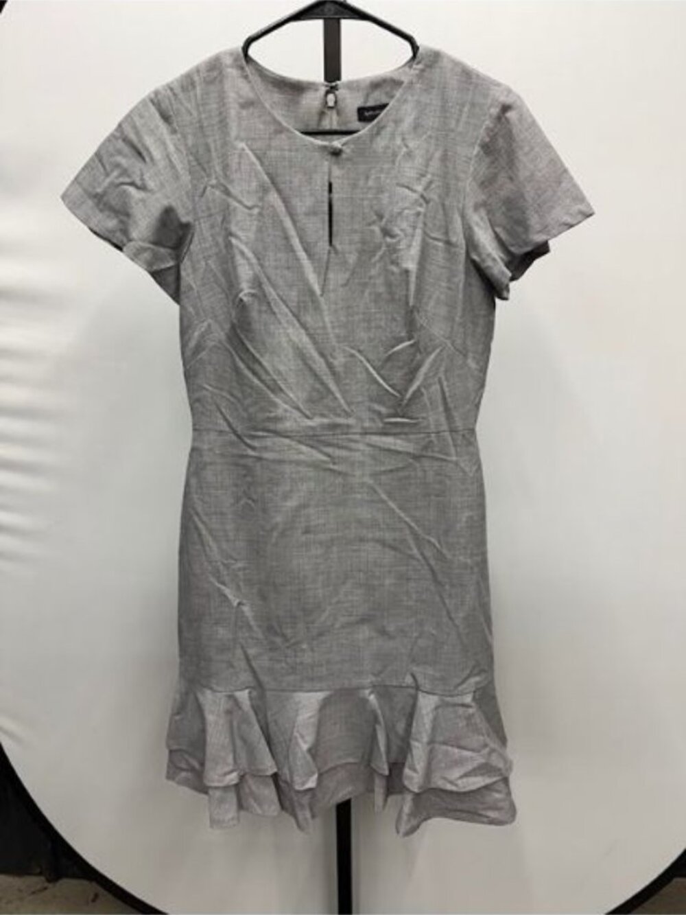 Banana Republic Grey Wool Blend Tiered Ruffle Dress